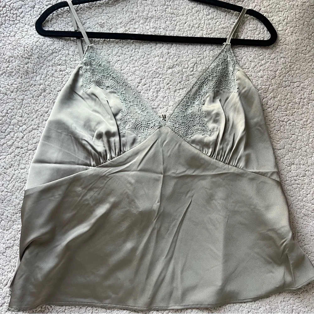 Abercrombie & Fitch Lace Satin Tank Top - Picture 1 of 4